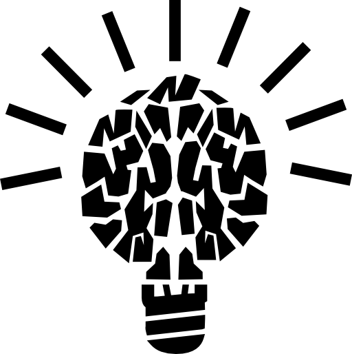 Light brain education symbol