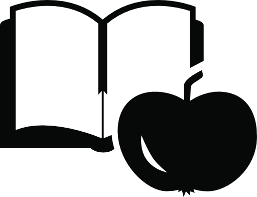Educational book and apple for the teacher