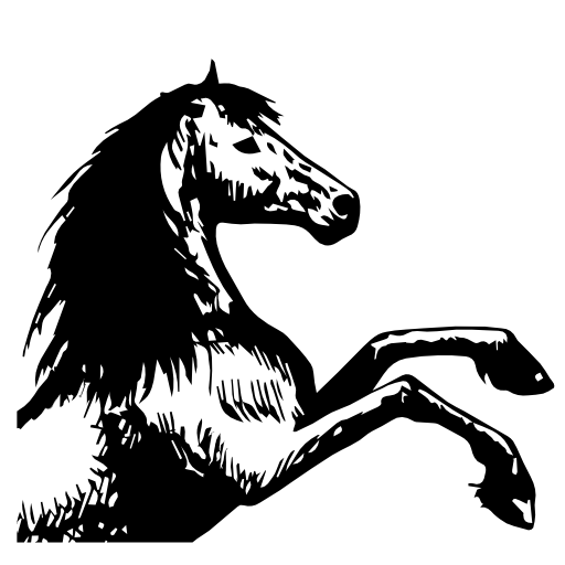 Horse sketch raising feet facing right