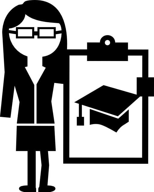 Female professor with board