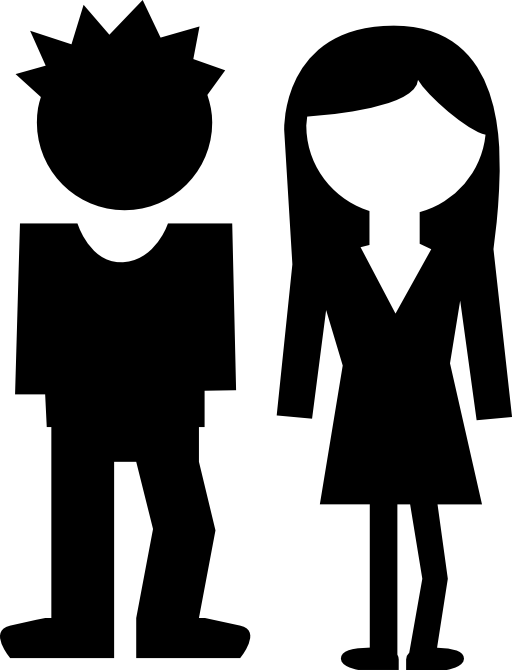 Students couple full body view