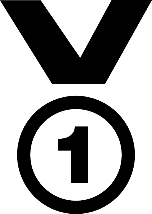 Medal with number one