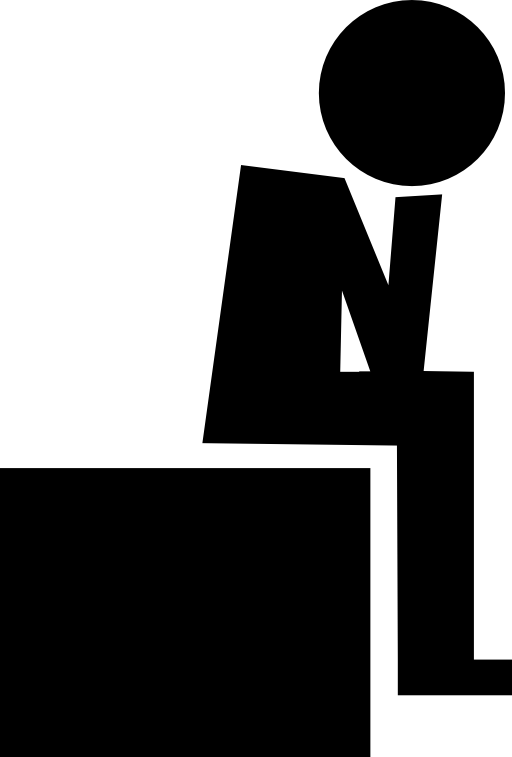 Loser sitting resigned silhouette
