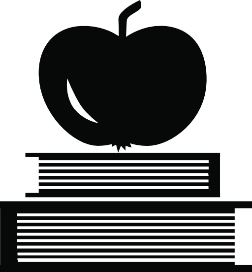 Books and apple on top