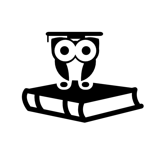 Graduate owl on top of book