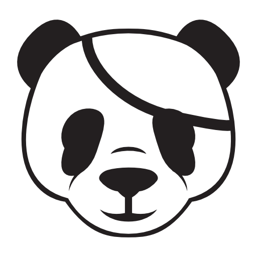 Pirate panda frontal head