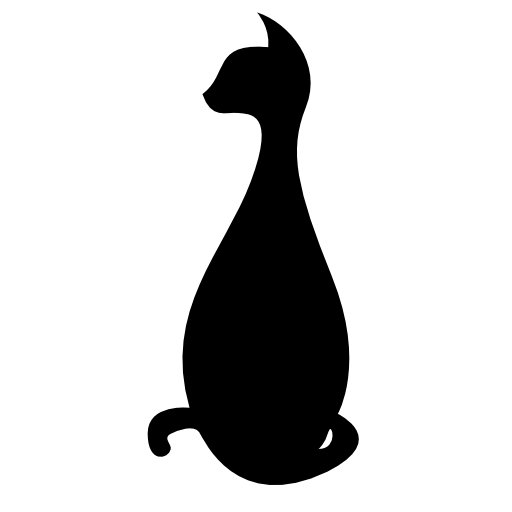 Sitting black cat silhouette