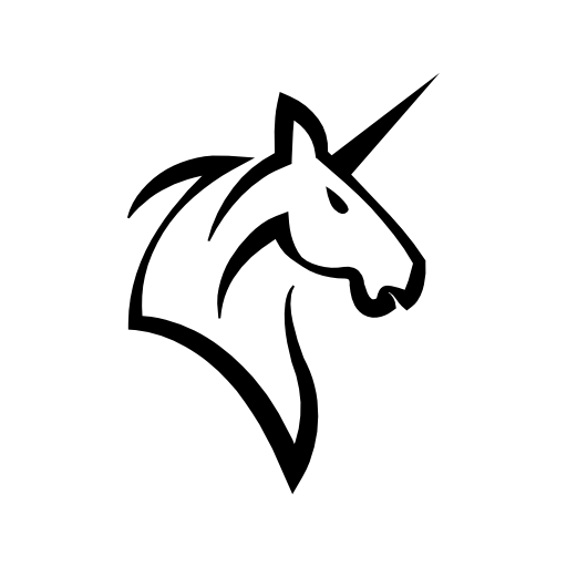 Unicorn head horse with a horn