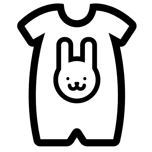 Baby cloth with a rabbit head outline