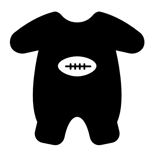 Baby onesie with football design