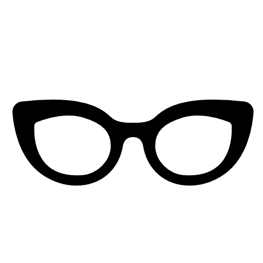 Glasses of cat eyes shape
