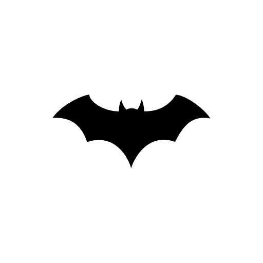 Bat black silhouette with opened wings