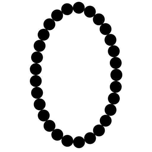 Pearls necklace oval frame shape