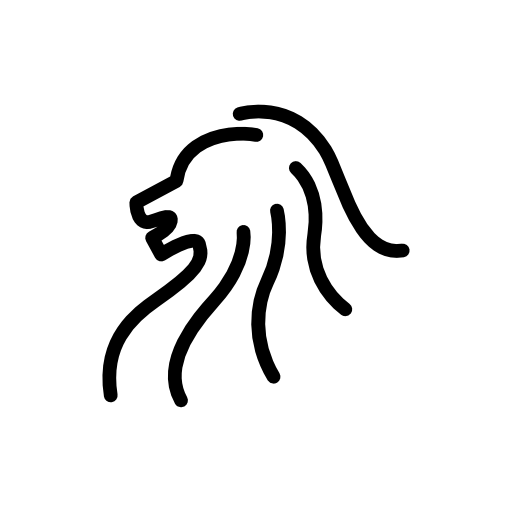 Lion head side view outline