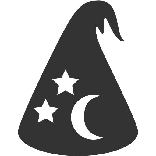 Wizards hat with stars and moon print