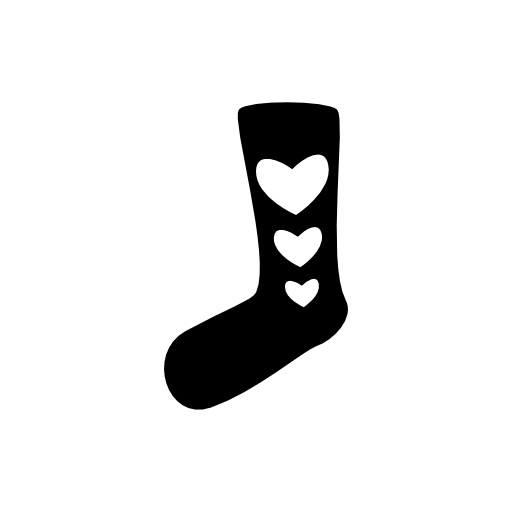 Sock with hearts
