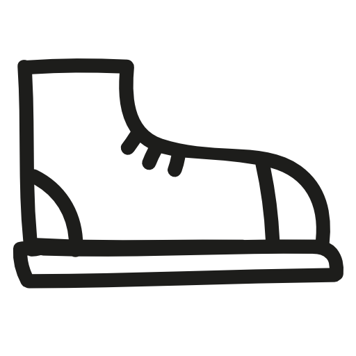 Tennis shoe hand drawn outline