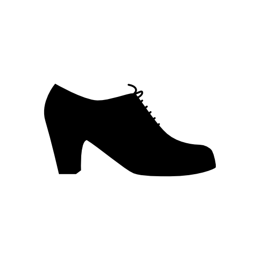 Female flamenco dancer black shoe from side view