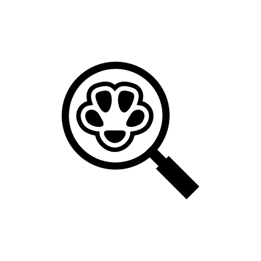 Dog or cat single footprint under magnifier tool