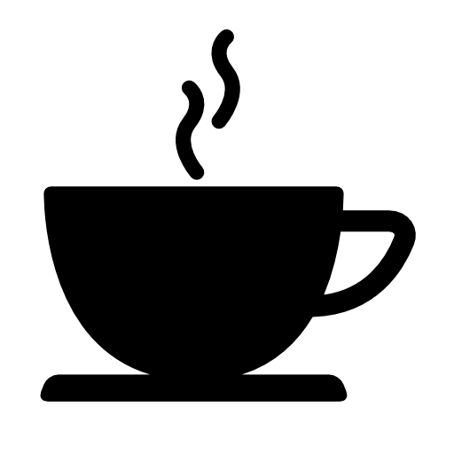 Coffee cup of hot drink black silhouette