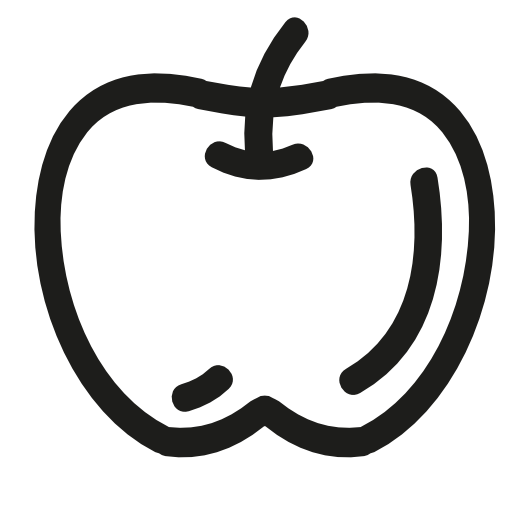 Apple hand drawn fruit outline