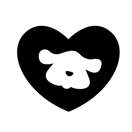 Dog head in a heart