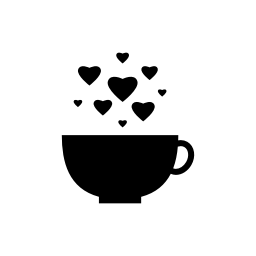 Cup with heart bubbles