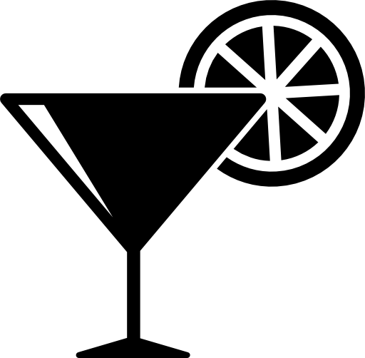 Cocktail glass with lemon slice