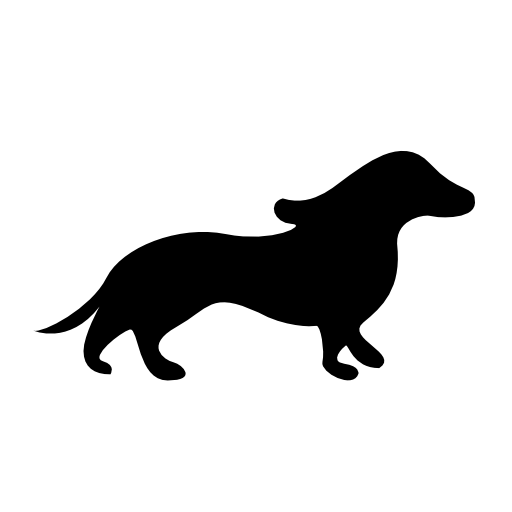 Small dog silhouette from side view