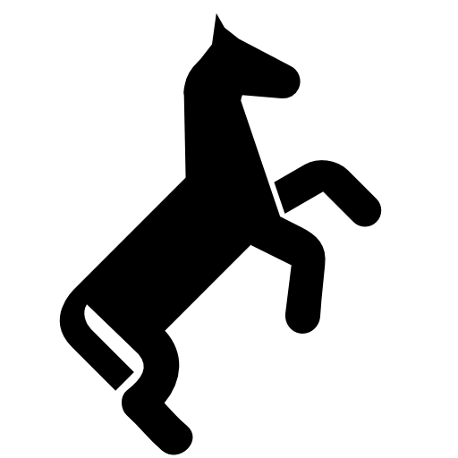 Horse cartoon variant silhouette facing the right direction