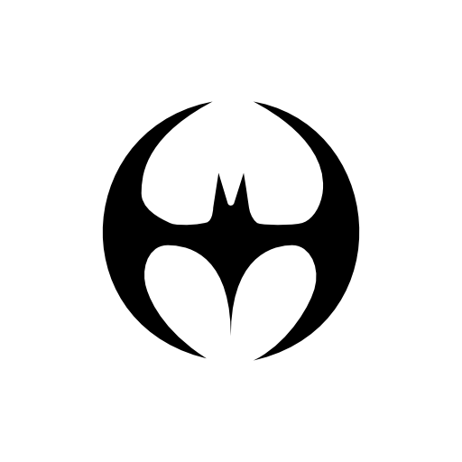 Bat silhouette black shape with wings forming a circle