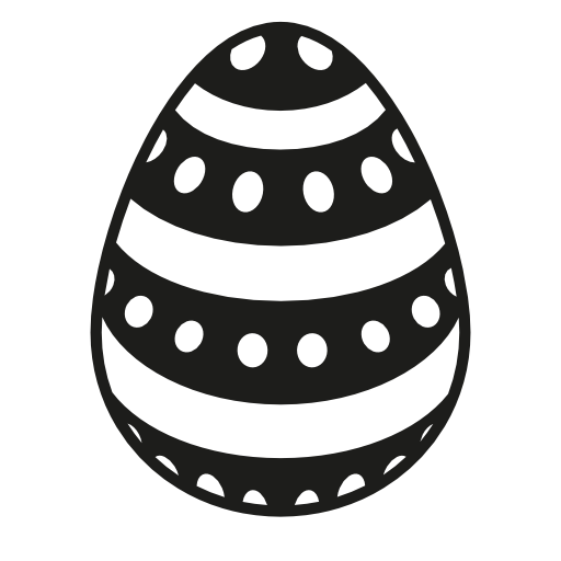 Easter egg with white lines and dots lines horizontal design