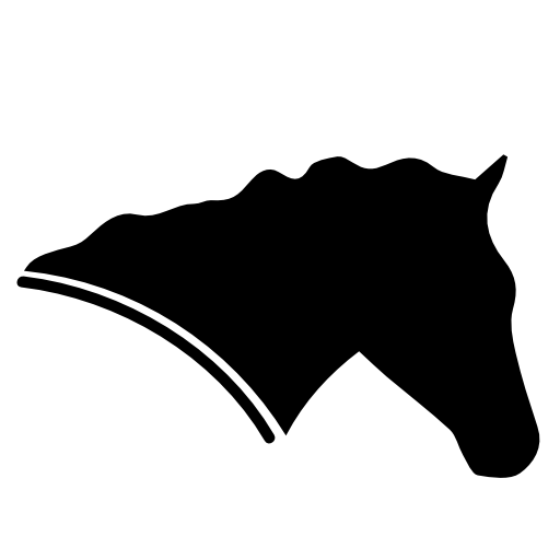 Horse head side view facing the right silhouette