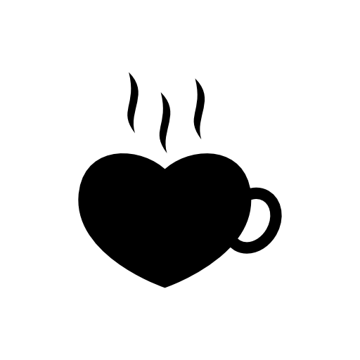 Coffee lovers hot cup of heart shape