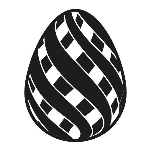 Easter egg with double diagonal stripes design