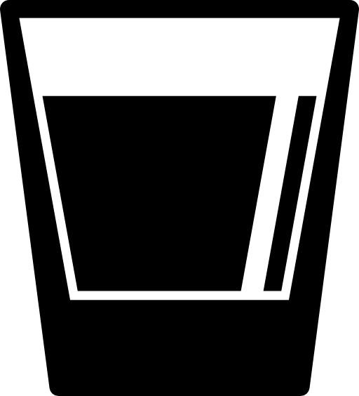 Drink glass with beverage inside