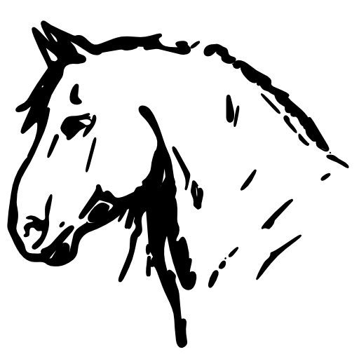 Horse head drawing facing the left direction