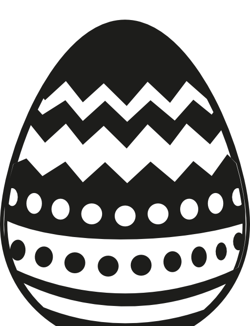 Easter egg with different lines design