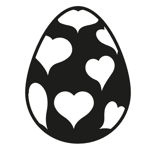 Easter egg with hearts design