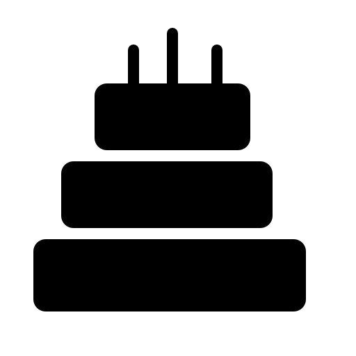 Birthday cake of three cakes