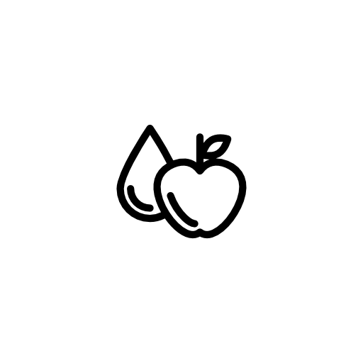 Water droplet and apple outline