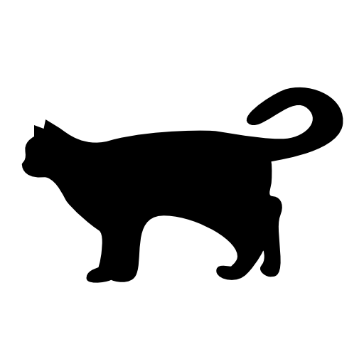 Cat black side view silhouette shape
