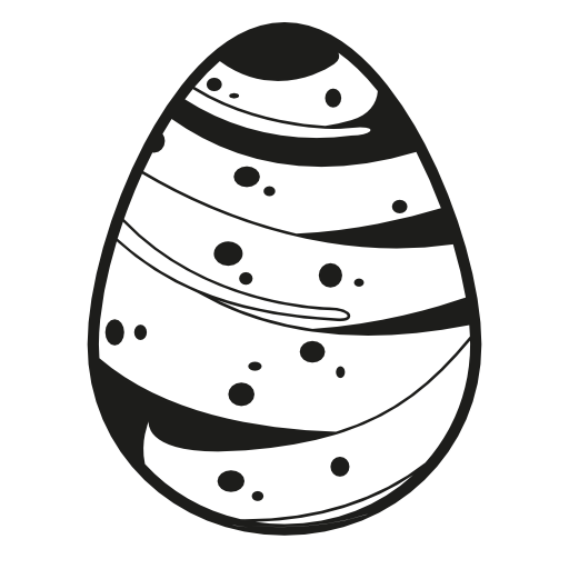 Easter egg with a line covering almost all its surface