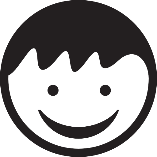 Child head with smiling face