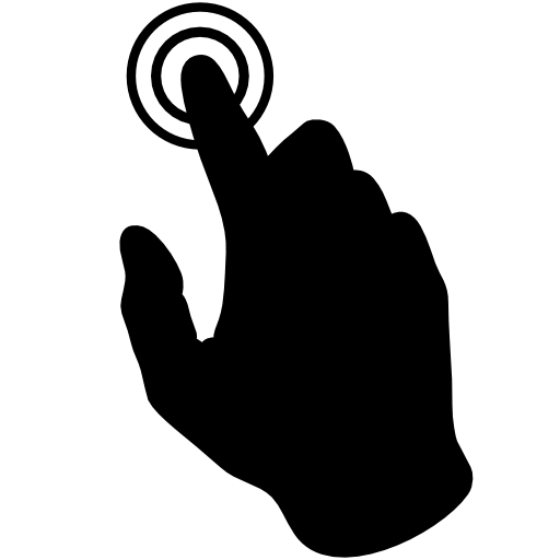 Touch with pressure of one finger of the hand on a circular button