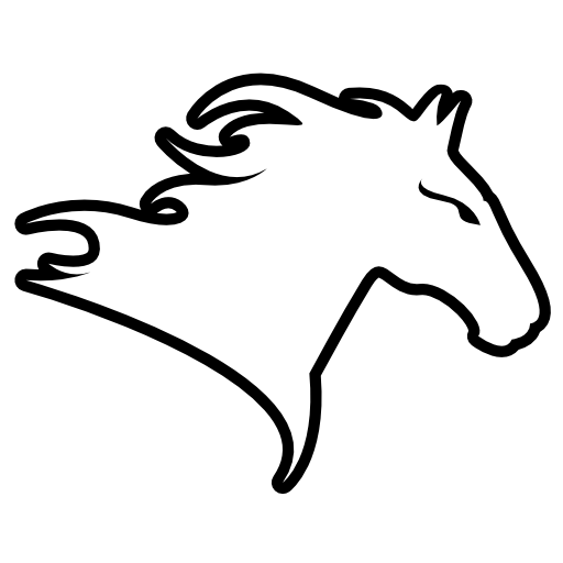 Horse head facing right outline variant