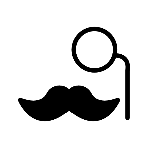 Mustache with eye lens