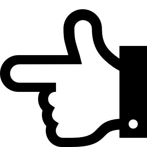 Hand with finger pointing to the left outline