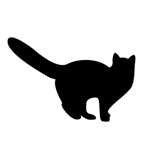 Cat black silhouette with extended tile
