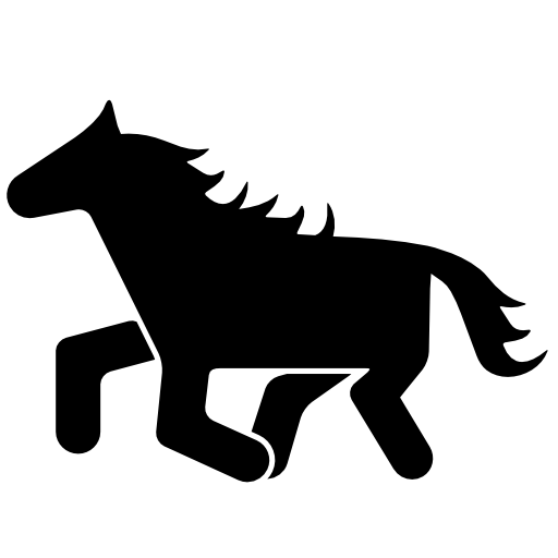 Running small horse facing left